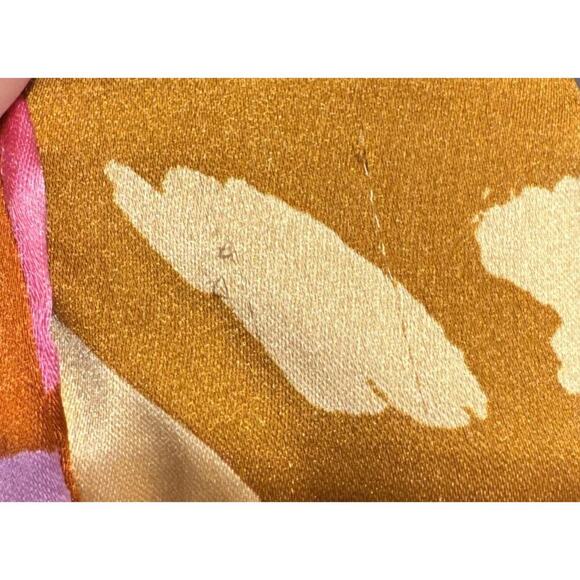 Christian Lacroix Size Medium High Waisted Wide Leg Satin Colorful Pants - Picture 12 of 15